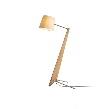 Large Modern Wood & Metal LED Floor Lamp