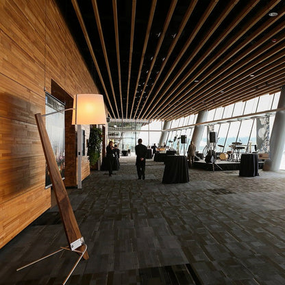 Large Modern Wood & Metal LED Floor Lamp