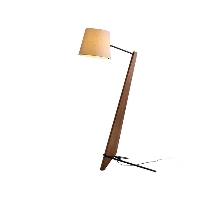 Large Modern Wood & Metal LED Floor Lamp