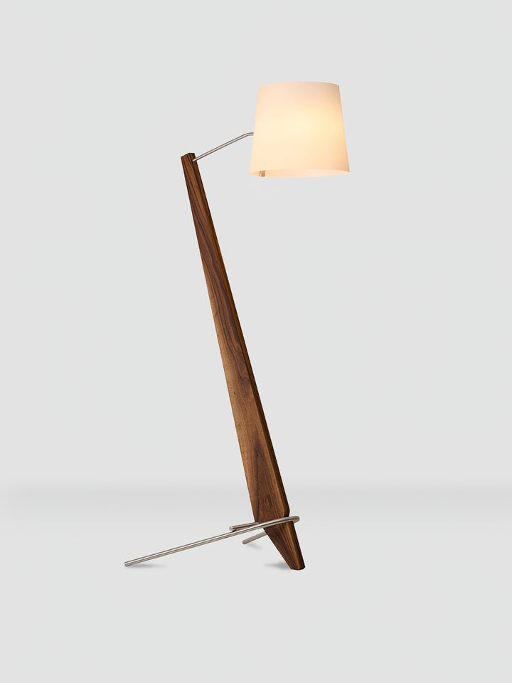 Large Modern Wood & Metal LED Floor Lamp