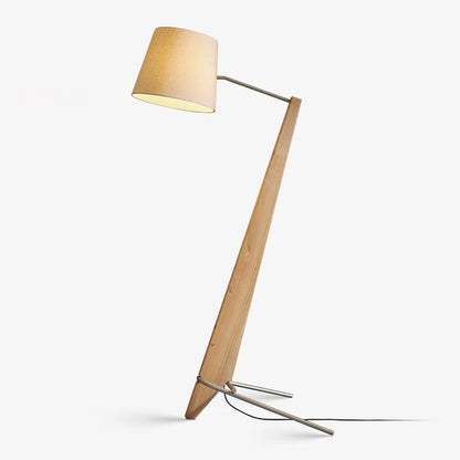 Large Modern Wood & Metal LED Floor Lamp