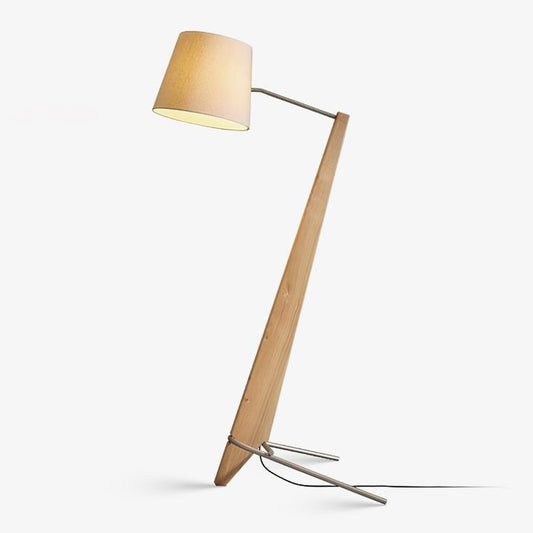 Large Modern Wood & Metal LED Floor Lamp