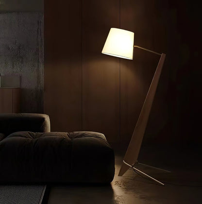 Large Modern Wood & Metal LED Floor Lamp
