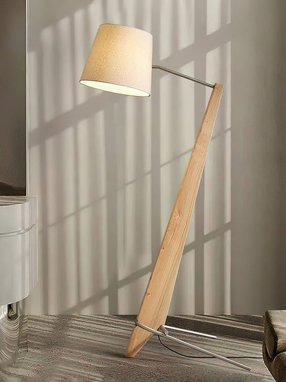 Large Modern Wood & Metal LED Floor Lamp