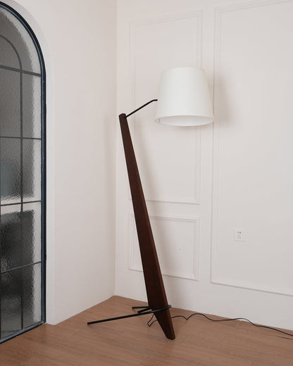 Large Modern Wood & Metal LED Floor Lamp