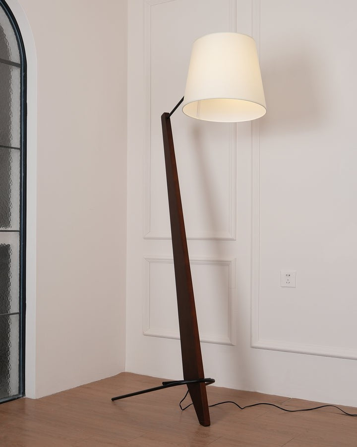 Large Modern Wood & Metal LED Floor Lamp