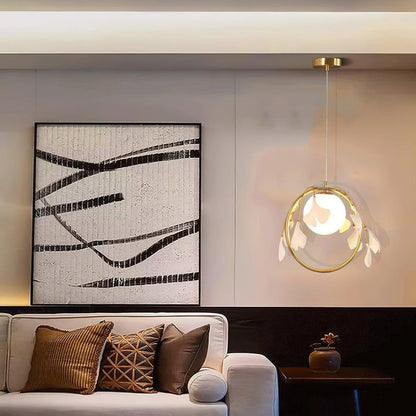 Leaf-Inspired Glass Pendant Light