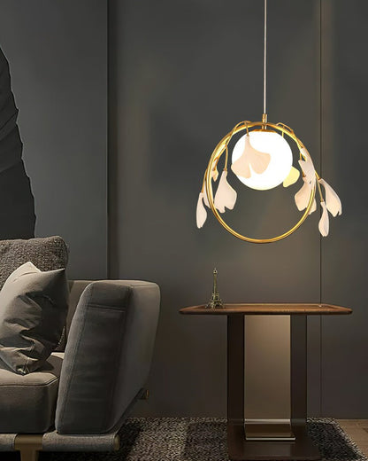 Leaf-Inspired Glass Pendant Light