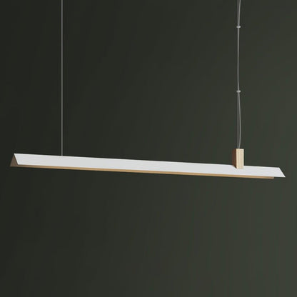 Loft-Style Linear Wood & Metal LED Pendant Light