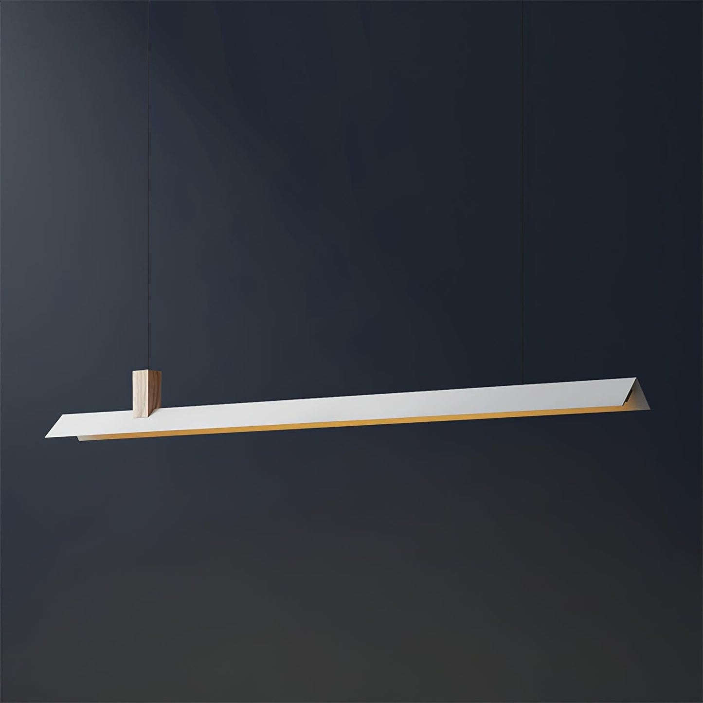 Loft-Style Linear Wood & Metal LED Pendant Light