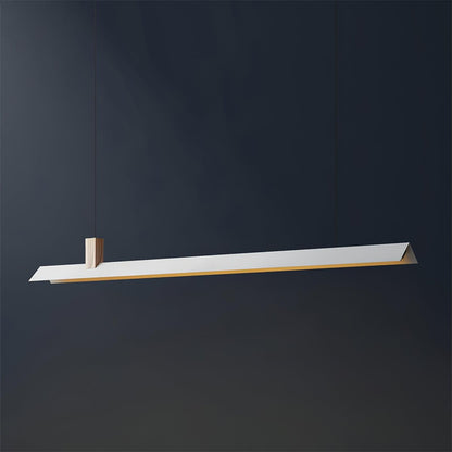 Loft-Style Linear Wood & Metal LED Pendant Light