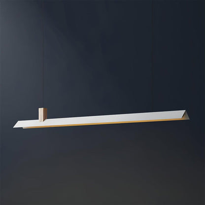 Loft-Style Linear Wood & Metal LED Pendant Light