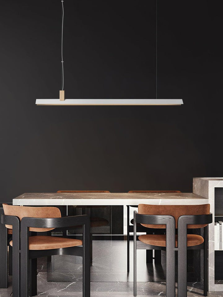 Loft-Style Linear Wood & Metal LED Pendant Light