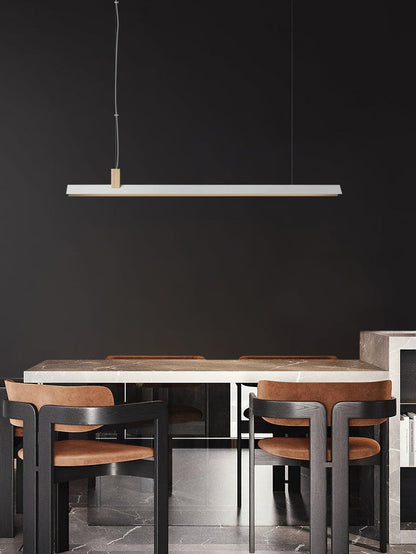 Loft-Style Linear Wood & Metal LED Pendant Light