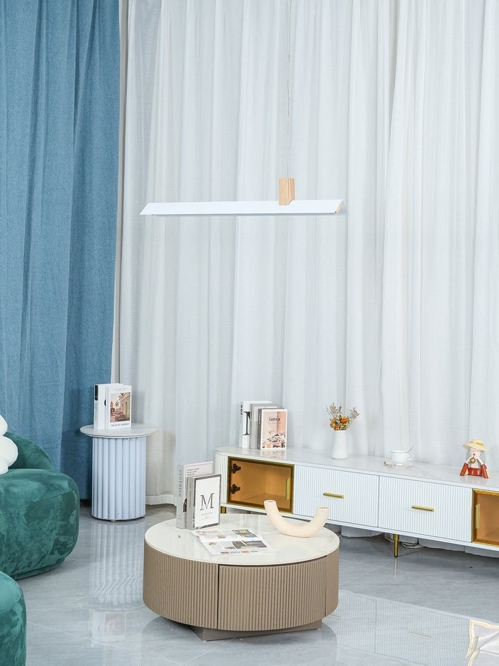 Loft-Style Linear Wood & Metal LED Pendant Light