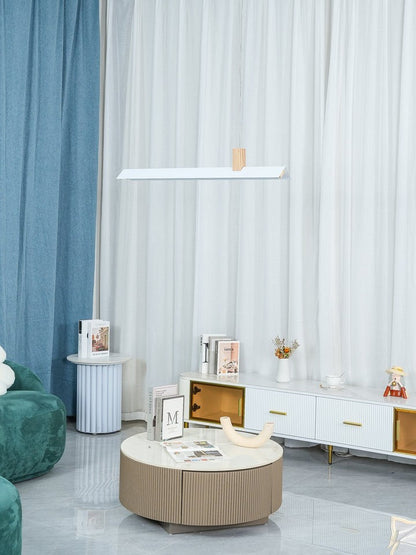 Loft-Style Linear Wood & Metal LED Pendant Light