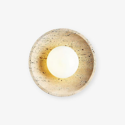 Lunar Travertine Plug-In Wall Sconce