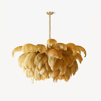 Luxury Ostrich Feather Chandelier Lighting Fixture