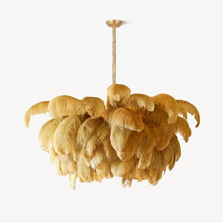 Luxury Ostrich Feather Chandelier Lighting Fixture