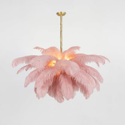 Luxury Ostrich Feather Chandelier Lighting Fixture