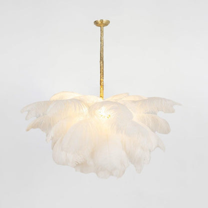 Luxury Ostrich Feather Chandelier Lighting Fixture