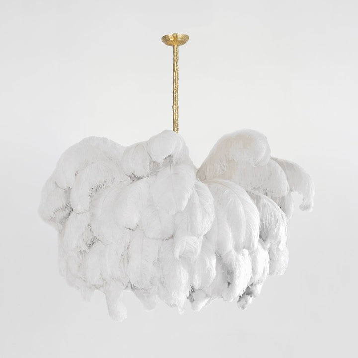 Luxury Ostrich Feather Chandelier Lighting Fixture