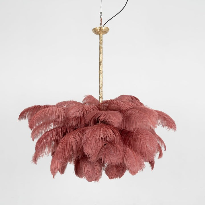 Luxury Ostrich Feather Chandelier Lighting Fixture
