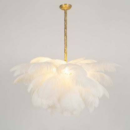 Luxury Ostrich Feather Chandelier Lighting Fixture
