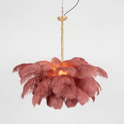 Luxury Ostrich Feather Chandelier Lighting Fixture