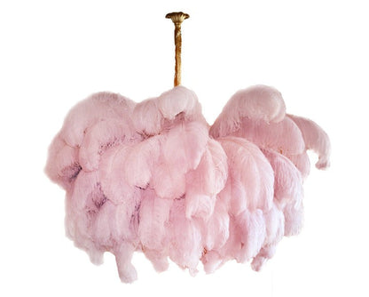 Luxury Ostrich Feather Chandelier Lighting Fixture