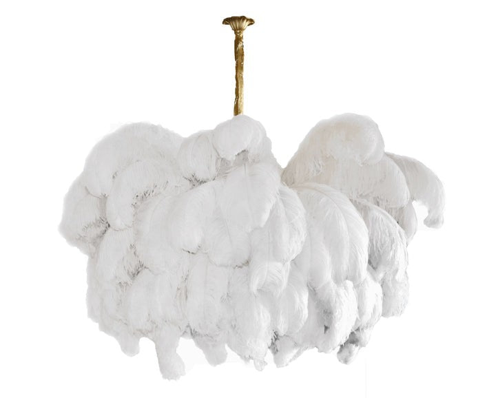 Luxury Ostrich Feather Chandelier Lighting Fixture