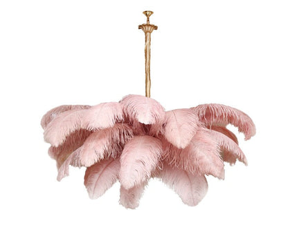 Luxury Ostrich Feather Chandelier Lighting Fixture