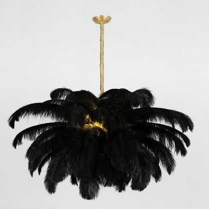 Luxury Ostrich Feather Chandelier Lighting Fixture