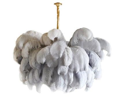 Luxury Ostrich Feather Chandelier Lighting Fixture