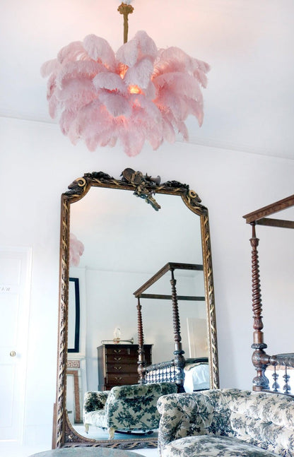 Luxury Ostrich Feather Chandelier Lighting Fixture