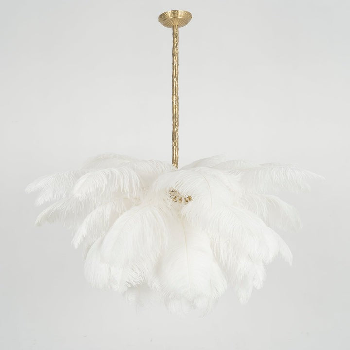 Luxury Ostrich Feather Chandelier Lighting Fixture