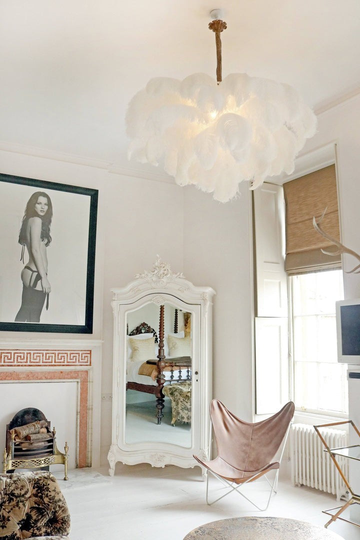 Luxury Ostrich Feather Chandelier Lighting Fixture