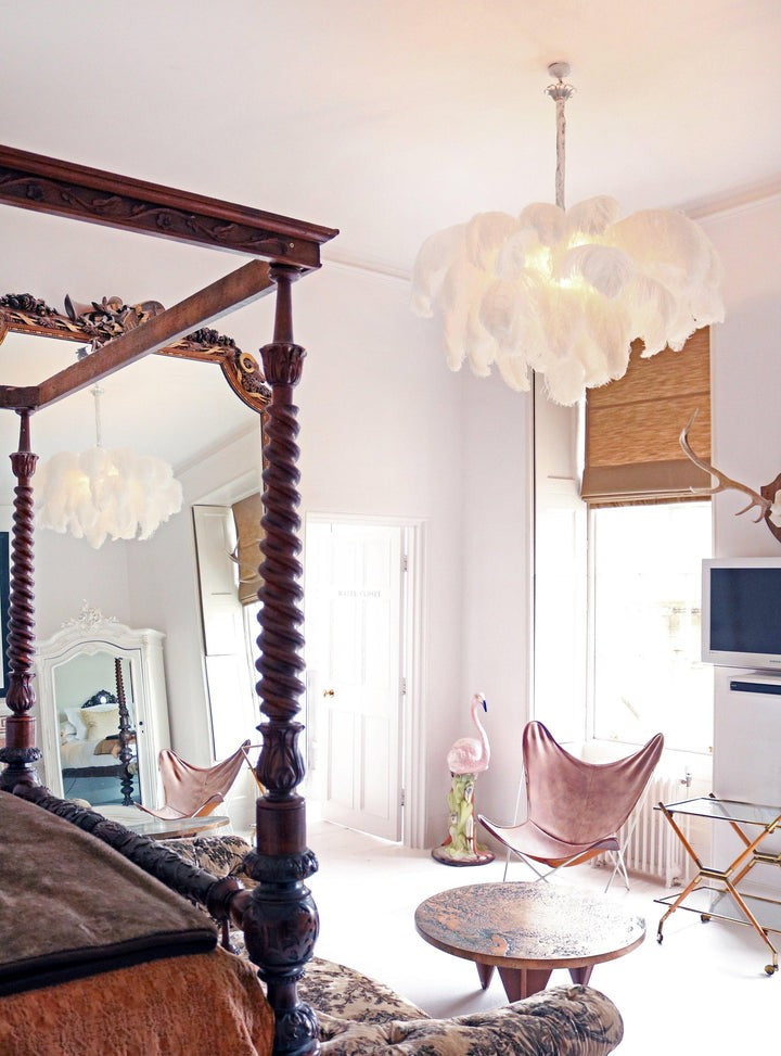 Luxury Ostrich Feather Chandelier Lighting Fixture