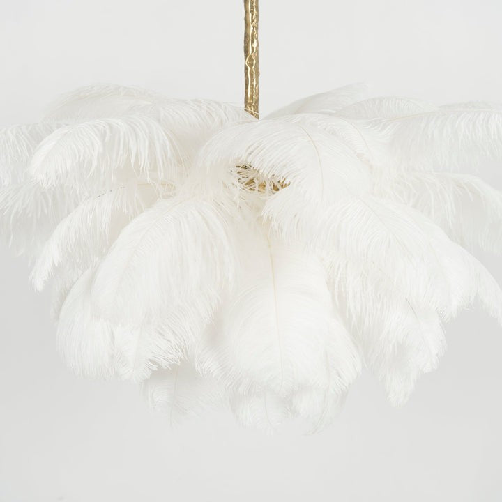 Luxury Ostrich Feather Chandelier Lighting Fixture