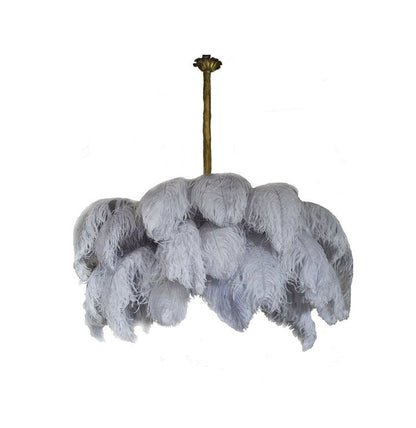 Luxury Ostrich Feather Chandelier Lighting Fixture