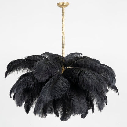 Luxury Ostrich Feather Chandelier Lighting Fixture