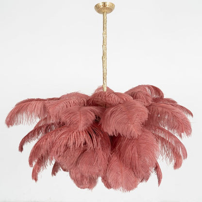 Luxury Ostrich Feather Chandelier Lighting Fixture