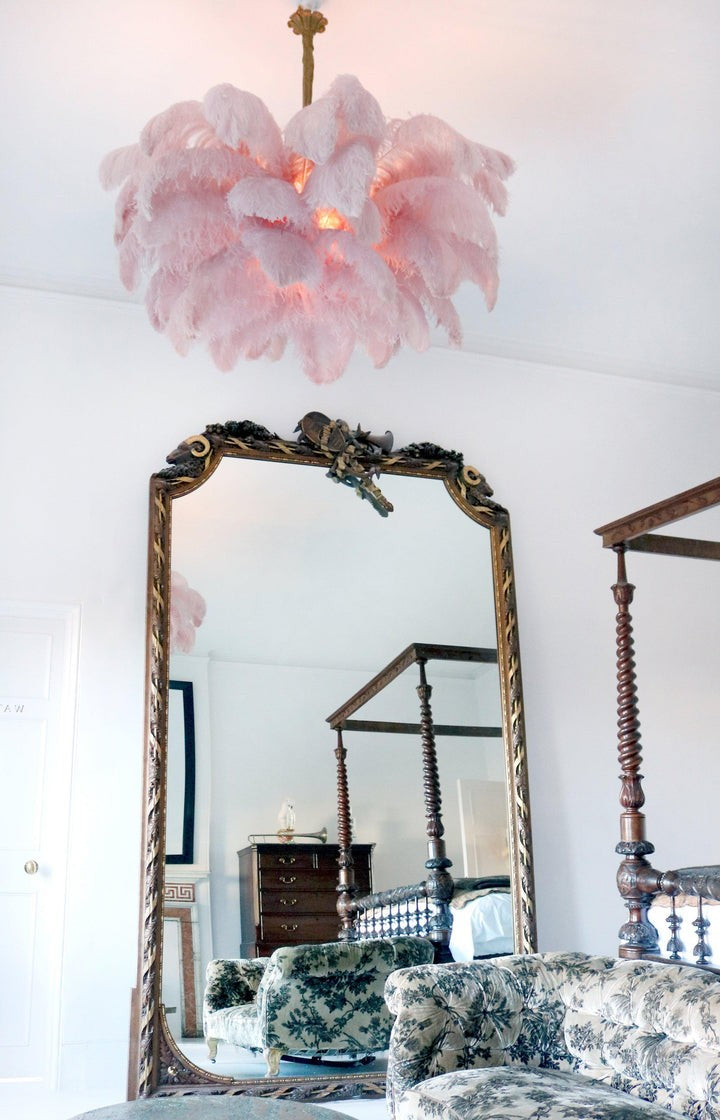 Luxury Ostrich Feather Chandelier Lighting Fixture
