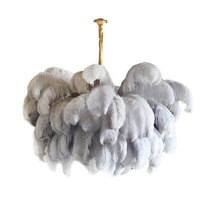 Luxury Ostrich Feather Chandelier Lighting Fixture