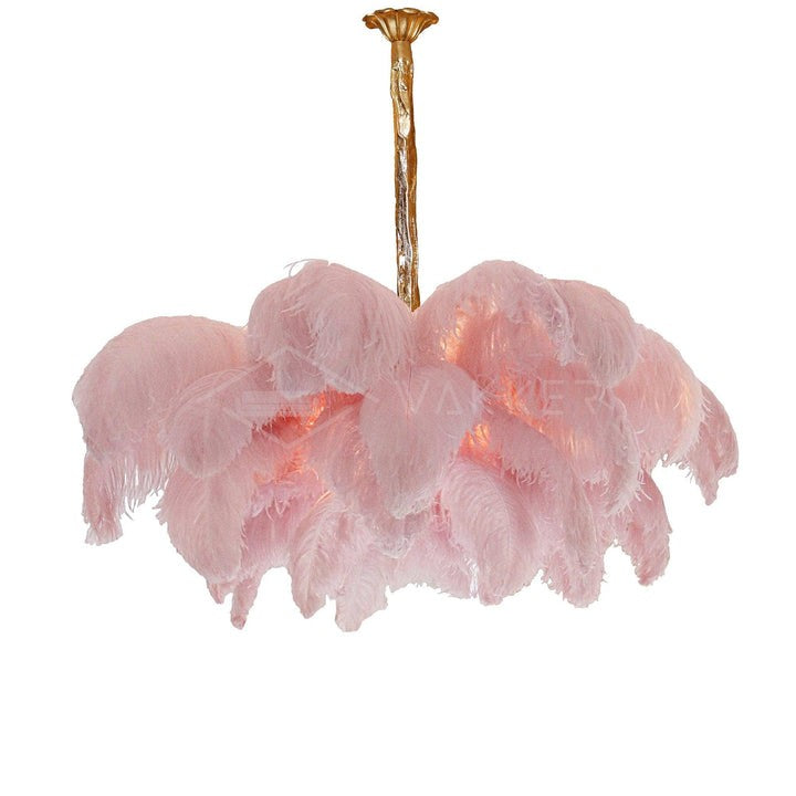 Luxury Ostrich Feather Chandelier Lighting Fixture