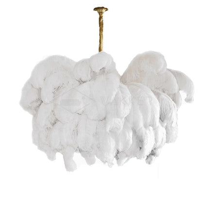 Luxury Ostrich Feather Chandelier Lighting Fixture