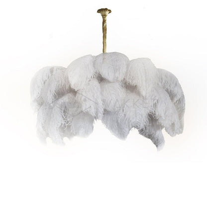 Luxury Ostrich Feather Chandelier Lighting Fixture