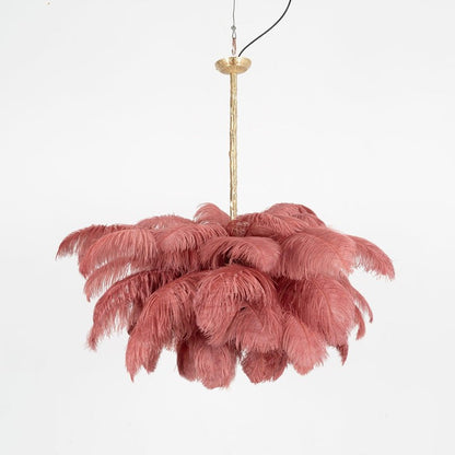 Luxury Ostrich Feather Chandelier Lighting Fixture
