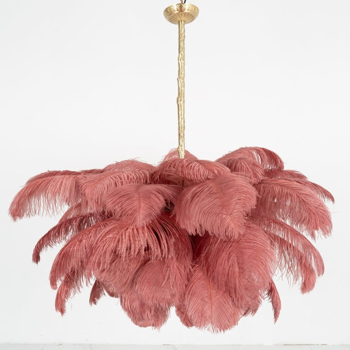 Luxury Ostrich Feather Chandelier Lighting Fixture
