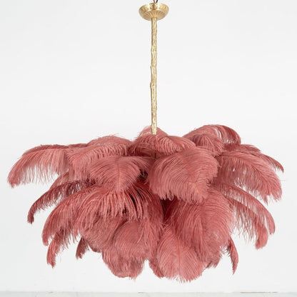 Luxury Ostrich Feather Chandelier Lighting Fixture